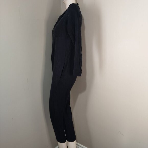 SMASH + TESS Barely Black Coveralls Tencel Romper Jumpsuit S - Picture 4 of 15